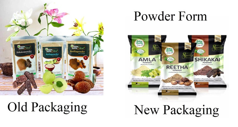 Online Quality Store Amla, Reetha, Shikakai Powder Combo Powder Pack For Hair R (Pack Of 3, Total 380G Pack), All Hair Type, Oily, Dry, Thick, Damaged, 3 Count - Image 2