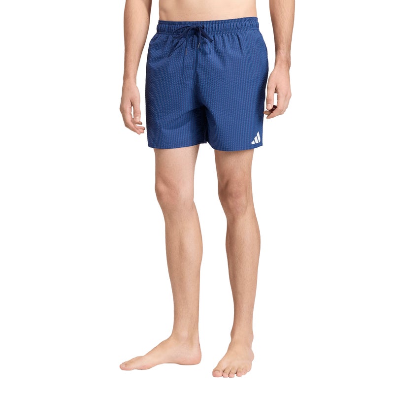 Adidas Seersucker Stripy Swim Shorts 5-Inch - Linen Green/Wo - Image 4