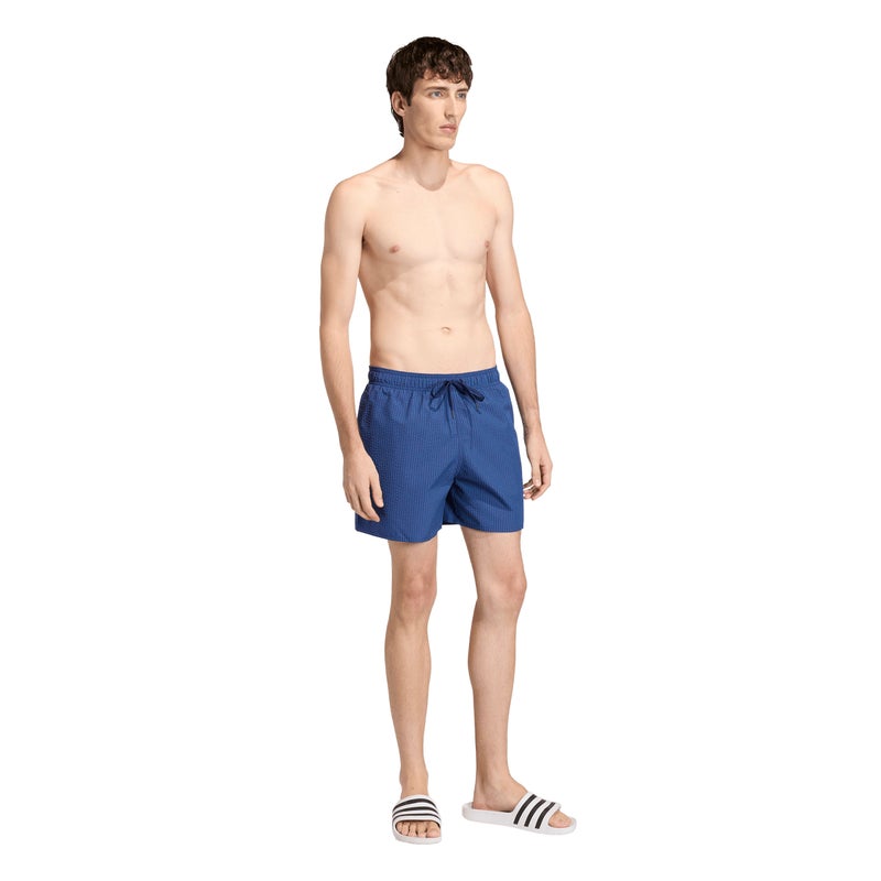 Adidas Seersucker Stripy Swim Shorts 5-Inch - Linen Green/Wo - Image 2