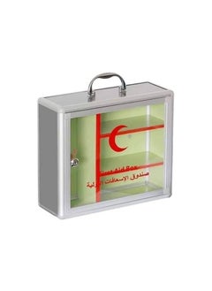 هوم تايم صندوق إسعافات أولية من الألومنيوم أبيض/شفاف/أحمر  - Image 3