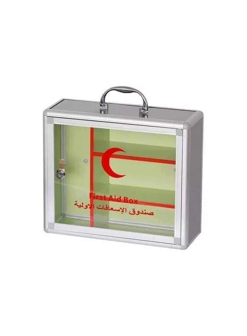 Home Time Aluminum First Aid Box White/Clear/Red - Image 2