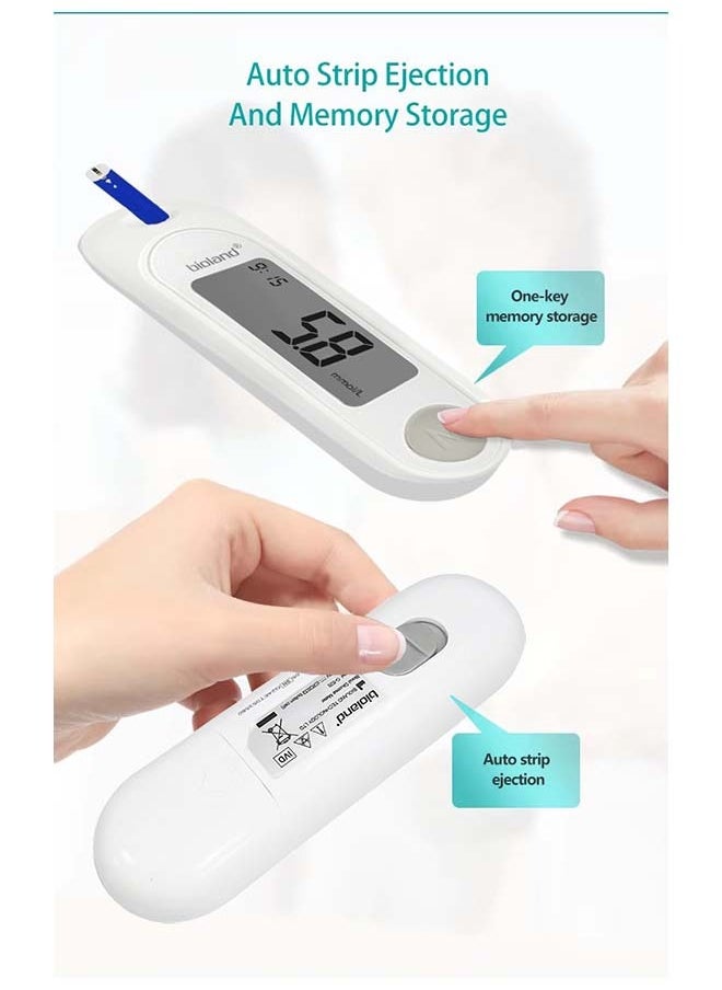 Bioland - Blood Glucose Monitor with LCD Screen, 500 Memory Sets, 5-Second Testing Time, and Complete Testing Kit - Image 1