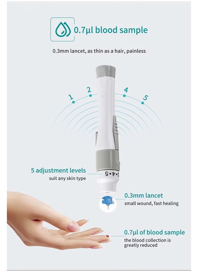 Bioland - Blood Glucose Monitor with LCD Screen, 500 Memory Sets, 5-Second Testing Time, and Complete Testing Kit - Image 1