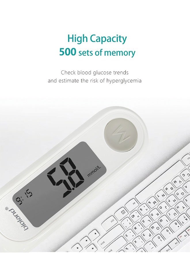 Bioland - Blood Glucose Monitor with LCD Screen, 500 Memory Sets, 5-Second Testing Time, and Complete Testing Kit - Image 1