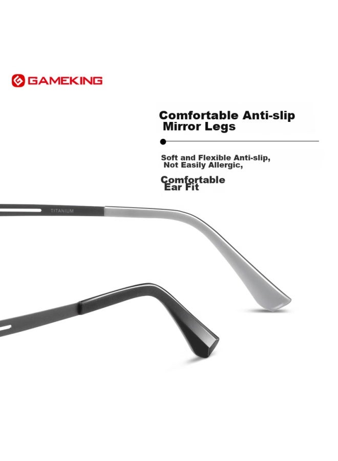 Gameking Anti-blue Light Gl For Men And Women, Anti-radiation Gl, Prescription-free Eyeglass Frames, For Mobile Phones, Computers, And Gaming, Non-prescription Lenses, 3388 Gray - Image 4