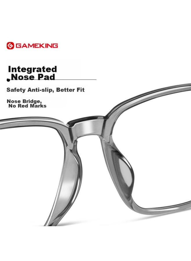 Gameking Anti-blue Light Gl For Men And Women, Anti-radiation Gl, Prescription-free Eyeglass Frames, For Mobile Phones, Computers, And Gaming, Non-prescription Lenses, 3388 Gray - Image 2