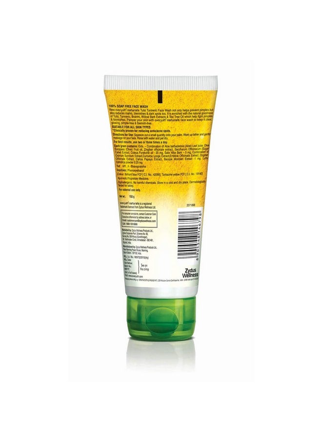 Everyuth - Naturals Anti Acne Anti Marks Tulsi Turmeric Face Washgentle Exfoliation & Blemish Controlparaben Freefor Oily Dry Normal Combination & Sensitive Skin100% Soap Free 150 G - Image 1