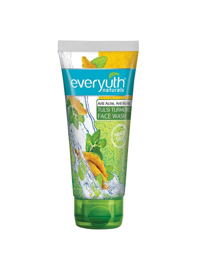 Everyuth - Naturals Anti Acne Anti Marks Tulsi Turmeric Face Washgentle Exfoliation & Blemish Controlparaben Freefor Oily Dry Normal Combination & Sensitive Skin100% Soap Free 150 G - Image 1
