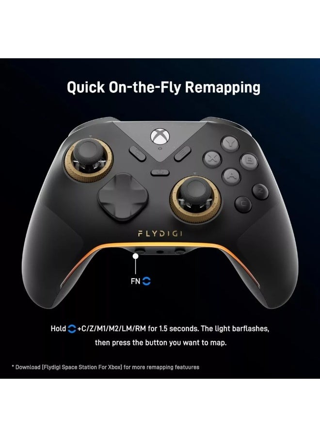 فلاي ديجي وحدة تحكم سلكية FLYDIGI VADER 5S لأجهزة Xbox Series X|S و Xbox One و Windows 10/11، وعصي تحكم FORCEFLEX قابلة لتعديل الشد، ومحفزات SWITCH. - Image 4