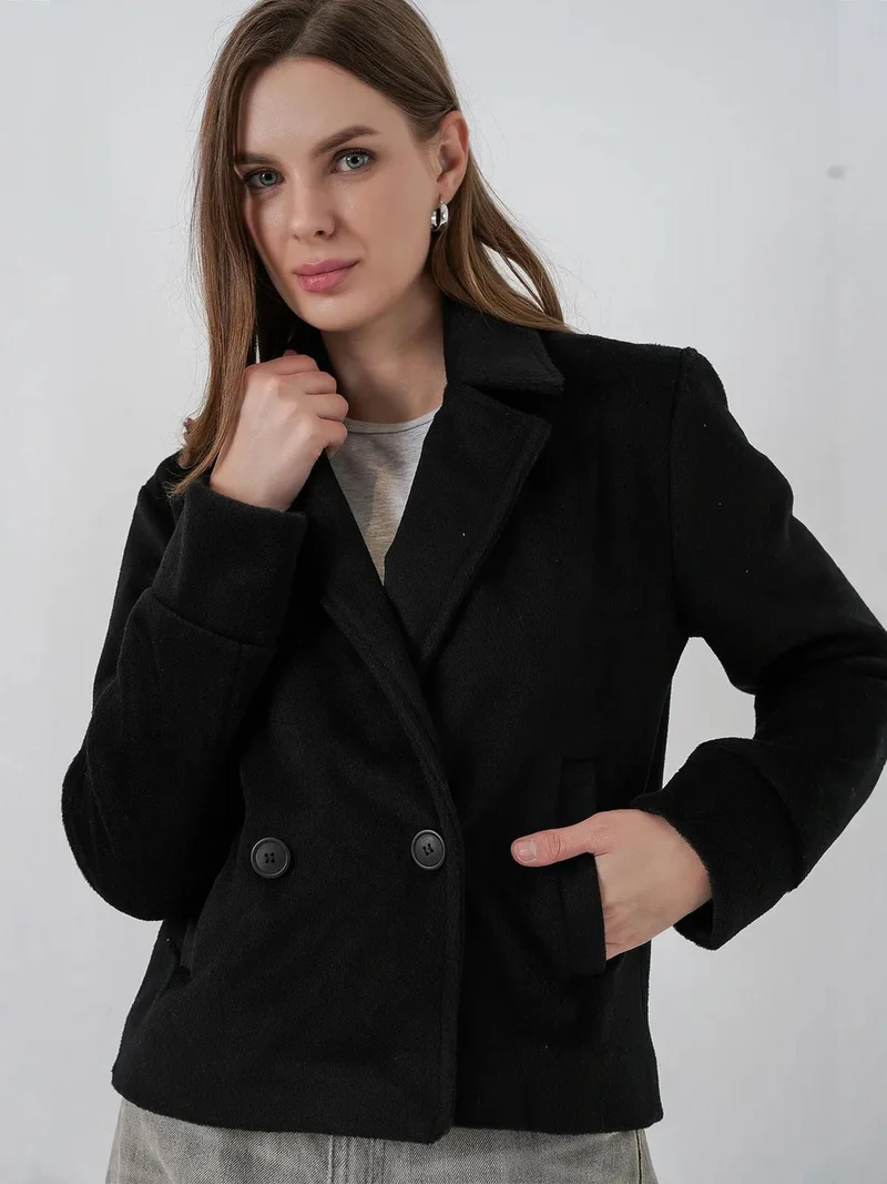 بيغ دارت جاكيت  مزدوج الصدر بنقوش