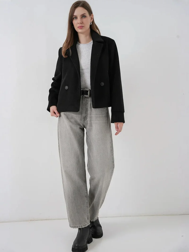 بيغ دارت جاكيت  مزدوج الصدر بنقوش