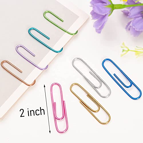 SOTMALTK Jumbo Paper Clips,150pcs 2 Inch Large Paper Clip, Assorted Colored PaperClips for Paperwork Office School and Personal Use - Image 2