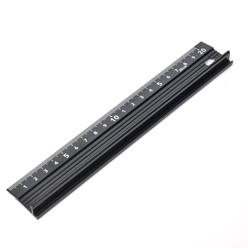 Aluminum Alloy Cutting Ruler L-Shaped 20 30 45cm with Anti-Slip Rubber Base - Protruding Protective Plate for Safe Cutting Anti-Seepage Ink Structure for Home DIY Measurement - Image 3
