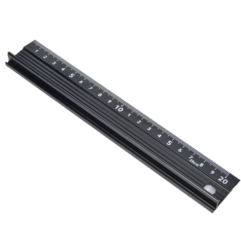 Aluminum Alloy Cutting Ruler L-Shaped 20 30 45cm with Anti-Slip Rubber Base - Protruding Protective Plate for Safe Cutting Anti-Seepage Ink Structure for Home DIY Measurement - Image 2