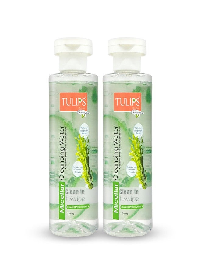 Tulips Premium Micellar Clensing Water Enriched with Seaweed Extracts I Waterprof makeup remover I Suitable for Sensitive Skin (300 ml x 2 pack) - Image 1