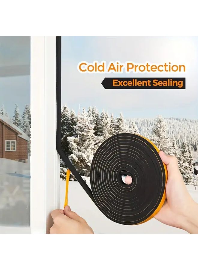 Black Weather Stripping Foam Tape 3 Rolls 15 Meters Self Adhesive Door Seal - Image 5