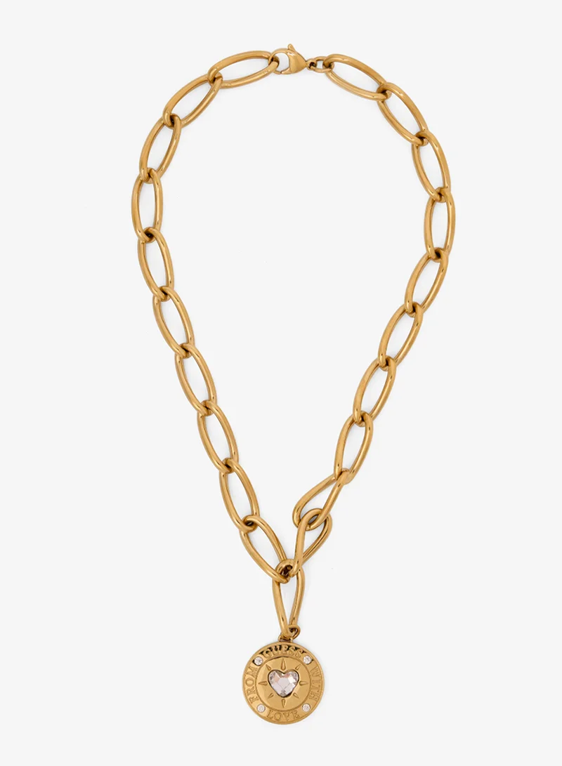GUESS Big Chain Coin Necklace