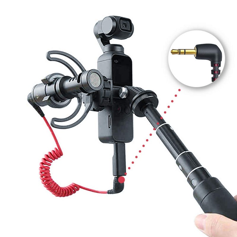 Ancable 3.5mm TRS Male Microphone Cable, 1/8" Male to Male Coiled Right Angle Mic Cord Connect Camera/Recorder with Microphone Replacement for Rode SC2 Compatible with Canon Nikon DSLR SLR Camera etc - Image 4