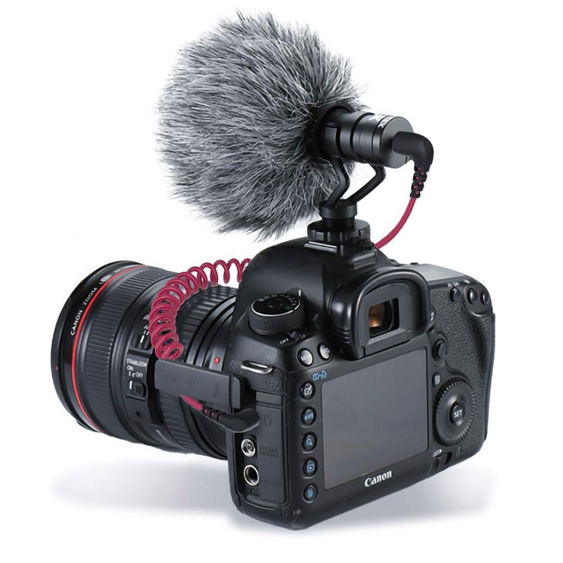 Ancable 3.5mm TRS Male Microphone Cable, 1/8" Male to Male Coiled Right Angle Mic Cord Connect Camera/Recorder with Microphone Replacement for Rode SC2 Compatible with Canon Nikon DSLR SLR Camera etc - Image 3