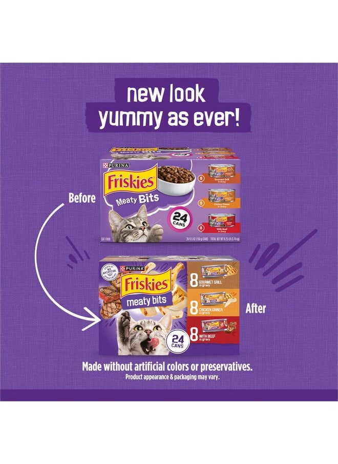 فريسكس طعام القطط الرطب Purina Friskies Gravy، عبوة متنوعة من قطع اللحوم - (عبوة من 24 علبة) 5.5 أونصة  - Image 2