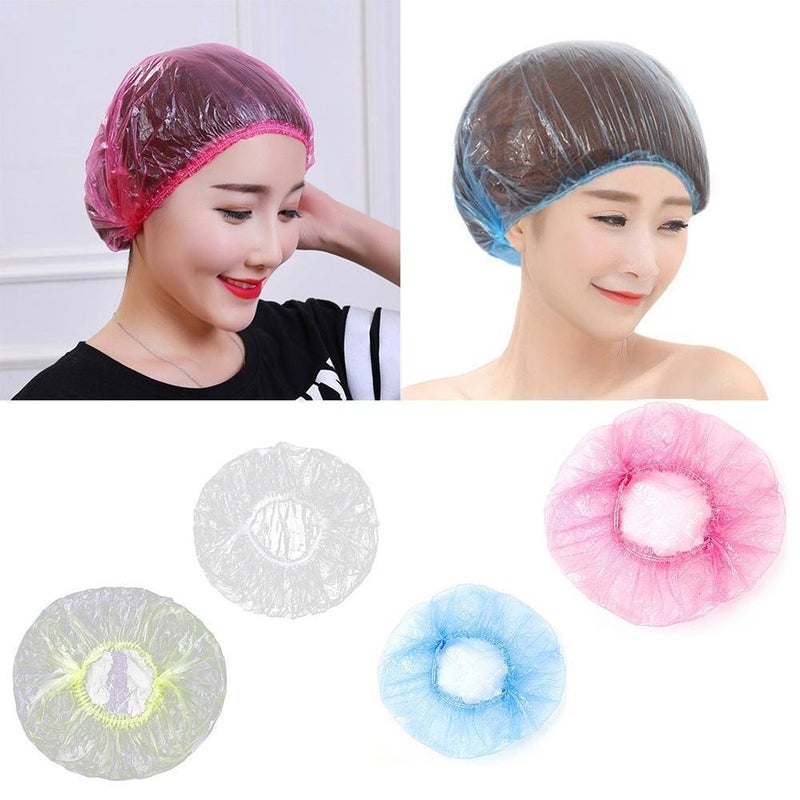 Magnusdeal Polka Dot Fancy Shower Caps, Waterproof ABS Bath Cap Bathing Hair Cap Salon Hat for Kids Adults, Lady Salon Spa with Elastic Band (One Size Fits All)- Assorted (Set of 9) - Image 3