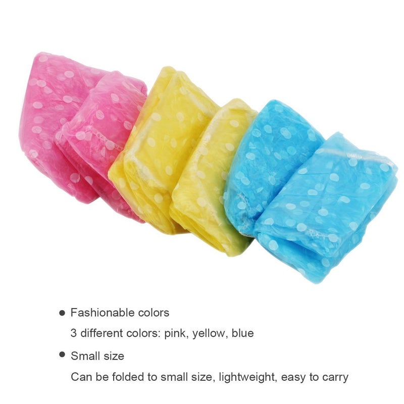 Magnusdeal Polka Dot Fancy Shower Caps, Waterproof ABS Bath Cap Bathing Hair Cap Salon Hat for Kids Adults, Lady Salon Spa with Elastic Band (One Size Fits All)- Assorted (Set of 9) - Image 2