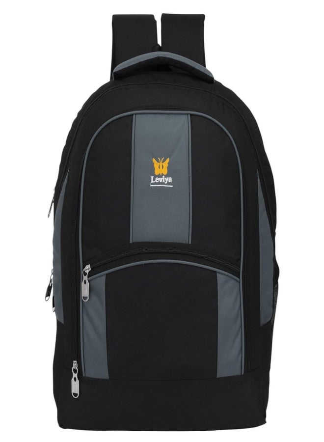 Premium Laptop Backpack | Water-Resistant Office, College & Travel Backpack for Men & Women | Stylish Backpack with Multiple Compartments (Black & Grey) - Image 5