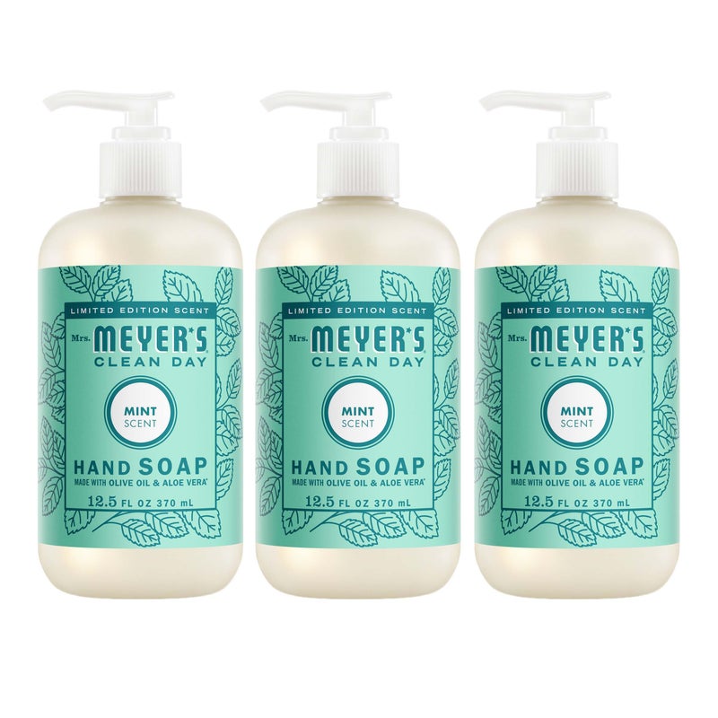MRS. MEYER'S CLEAN DAY Hand Soap, Mint Scent, 12.5 Fl Oz Bottle - 3 Pack - Image 3