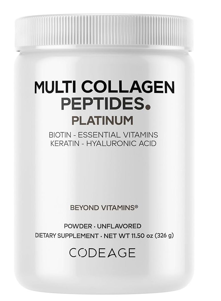 Codeage Multi Collagen Peptides Powder Platinum Unflavored 11.5 Oz 326 G
