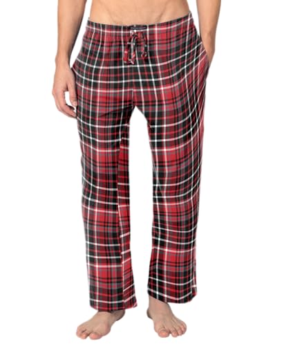 Andrew Scott Men's 3 Pack Cotton Flannel Fleece Brush Pajama Sleep & Lounge Pants (Medium, 3 Pack- Plaids-Cobalt Blue, Hunter, Winter Red) - Image 2