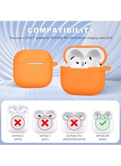 wexon Protective Shockproof Silicone Case Cover for Apple AirPods 4 Generation Orange  - Image 3