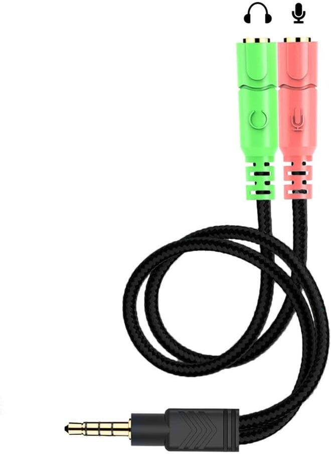 ENVEL ENVEL 3.5mm Jack Cable Headset Adapter Kit CTIA for Laptop,PS4,Smartphone,Xbox One,Tablet Earphone with Headphone/Microphone Simultaneously Y Splitter Audio 2 Female to 1 Male 