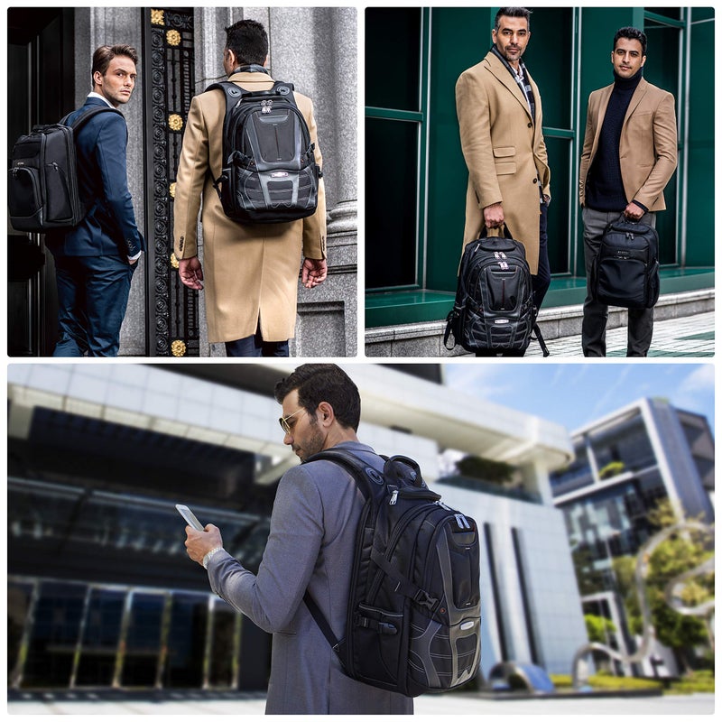EVERKI Concept 2 Professional Travel Laptop Backpack for Men & Women - Durable Computer Back Pack with Ballistic Nylon & Leather, Travel Friendly for 17.3 Inch Laptop Business Backpack (EKP133B) Black - Image 2