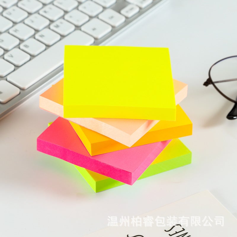Fluorescent Color Self-Adhesive Post-It Notes N Times Note Paper Creative Student Office Message Note Pad - Image 5