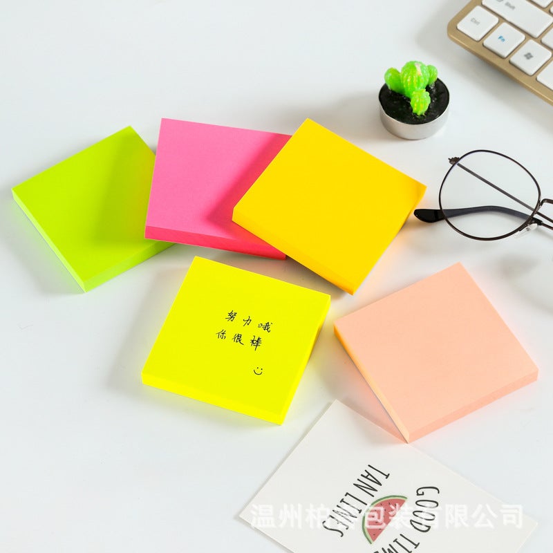Fluorescent Color Self-Adhesive Post-It Notes N Times Note Paper Creative Student Office Message Note Pad - Image 2
