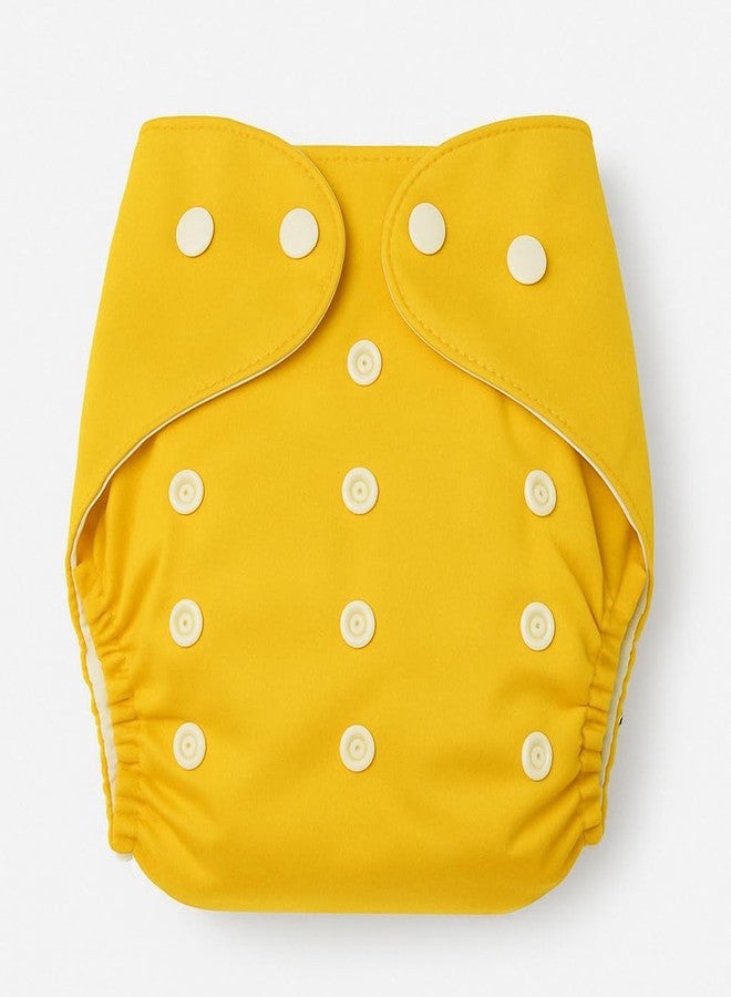Kritiu Reusable Baby Cloth Diapers (0-3 Years) Pack of 3 with 2 Inserts | Leak-Proof & Adjustable | Washable Up to 300 Times | Waterproof, BPA-Free, Eco-Friendly, Anti Bacterial, Rashes Free Diapers for Babies & Toddlers (3-17 kg) (Yellow) - Image 2