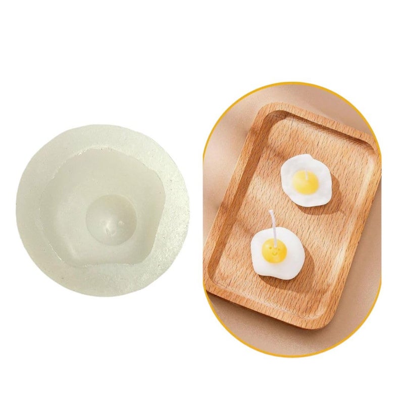 YATHAKATHA YATHAKATHA Omlette Egg Shape Silicone Candle Making Wax Moulds for Food Dessert Chocolate Cake Decoration Fondant Molds Resin Art Craft Making Molds - Image 5