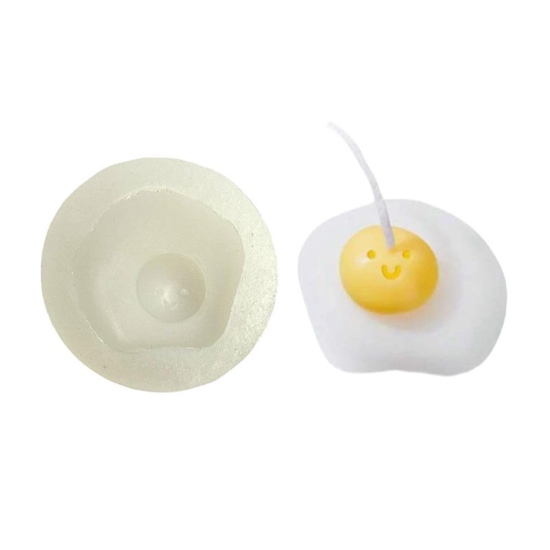 YATHAKATHA YATHAKATHA Omlette Egg Shape Silicone Candle Making Wax Moulds for Food Dessert Chocolate Cake Decoration Fondant Molds Resin Art Craft Making Molds - Image 1