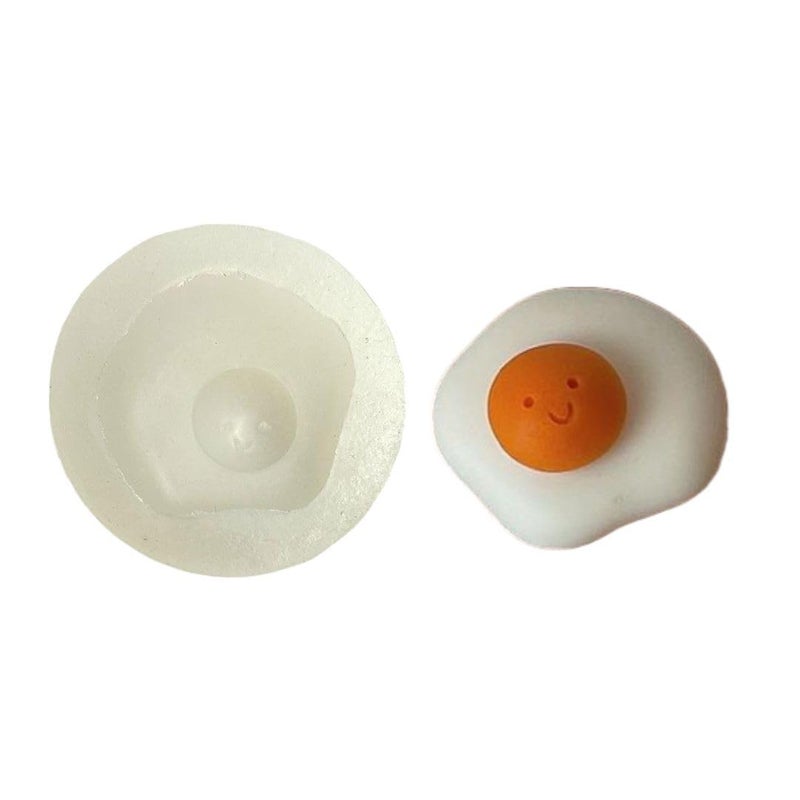 YATHAKATHA YATHAKATHA Omlette Egg Shape Silicone Candle Making Wax Moulds for Food Dessert Chocolate Cake Decoration Fondant Molds Resin Art Craft Making Molds - Image 3