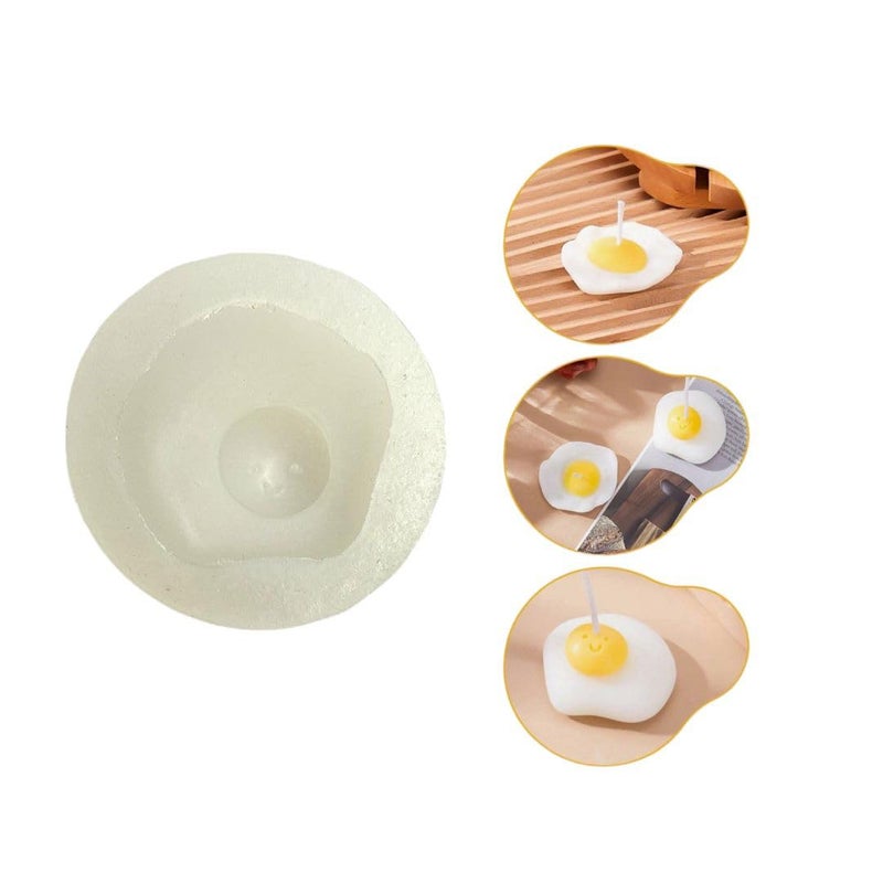 YATHAKATHA YATHAKATHA Omlette Egg Shape Silicone Candle Making Wax Moulds for Food Dessert Chocolate Cake Decoration Fondant Molds Resin Art Craft Making Molds - Image 4