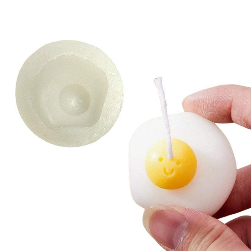 YATHAKATHA YATHAKATHA Omlette Egg Shape Silicone Candle Making Wax Moulds for Food Dessert Chocolate Cake Decoration Fondant Molds Resin Art Craft Making Molds - Image 2