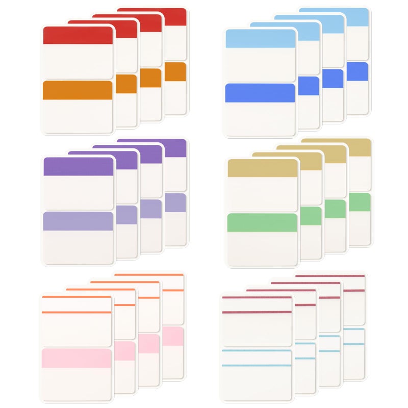 KICNIC Sticky Tabs 480 Pcs 2Inch, Pastel Book Tabs, Adhesive BOPP Page Tabs, Transparent Annotation Labels, Tabs for Notebooks, Small Markers for School, College, Office (12 Colors) - Image 1