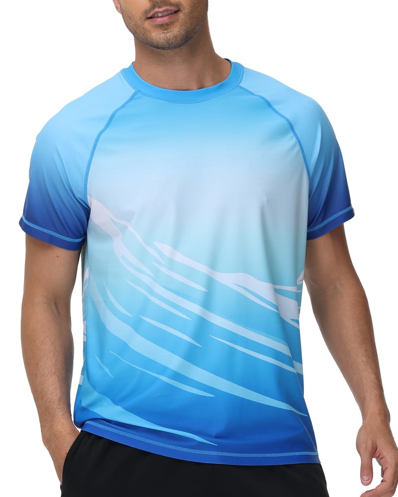 VAYAGER Men's Swim Shirts Rash Guard UPF 50+ T Shirts Quick Dry Loose Fit Water Surfing Shirt(Blue XXL) - Image 4