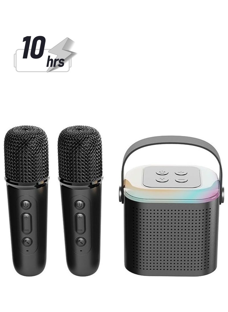General Portable Karaoke Machine, Professional Karaoke Machine with Portable Bluetooth Speaker and 2 Wireless Microphones, Support TF Card, AUX, Kids USB, Adult  - Image 1