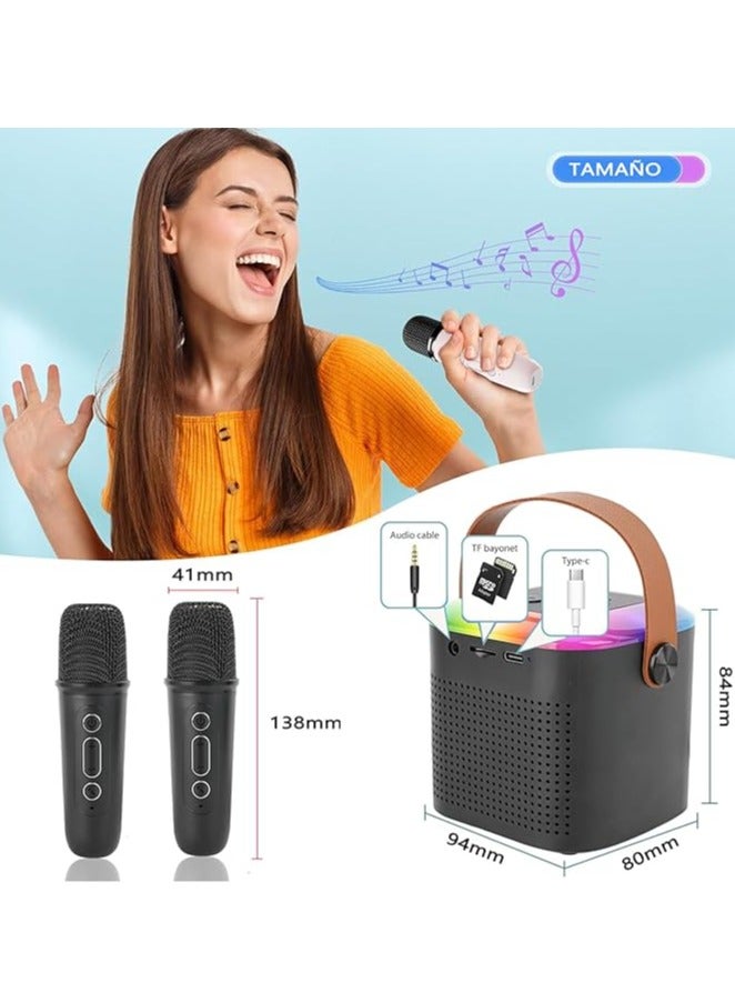 General Portable Karaoke Machine, Professional Karaoke Machine with Portable Bluetooth Speaker and 2 Wireless Microphones, Support TF Card, AUX, Kids USB, Adult  - Image 2