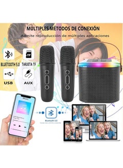 General Portable Karaoke Machine, Professional Karaoke Machine with Portable Bluetooth Speaker and 2 Wireless Microphones, Support TF Card, AUX, Kids USB, Adult  - Image 3