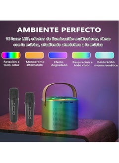 General Portable Karaoke Machine, Professional Karaoke Machine with Portable Bluetooth Speaker and 2 Wireless Microphones, Support TF Card, AUX, Kids USB, Adult  - Image 4