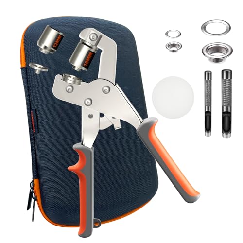 Hapden Heavy-Duty Grommet kit (3/8 and 1/2) Includes a Bag, 200 10 mm Grommets and 200 12 mm Grommets. Eyelet and Grommet Tool kit for DIY Tarp Ring Repair and Installation. - Image 1
