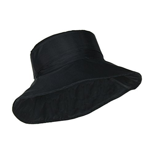 FLH Black Packable Bucket Rain Hat w/ Buckle, 3.5 inch Wide Brim - Image 1