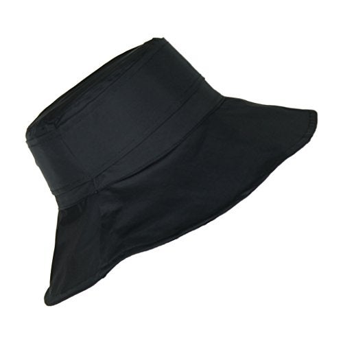 FLH Black Packable Bucket Rain Hat w/ Buckle, 3.5 inch Wide Brim - Image 3
